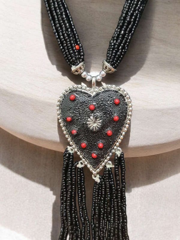 Ethnic black beaded Necklace