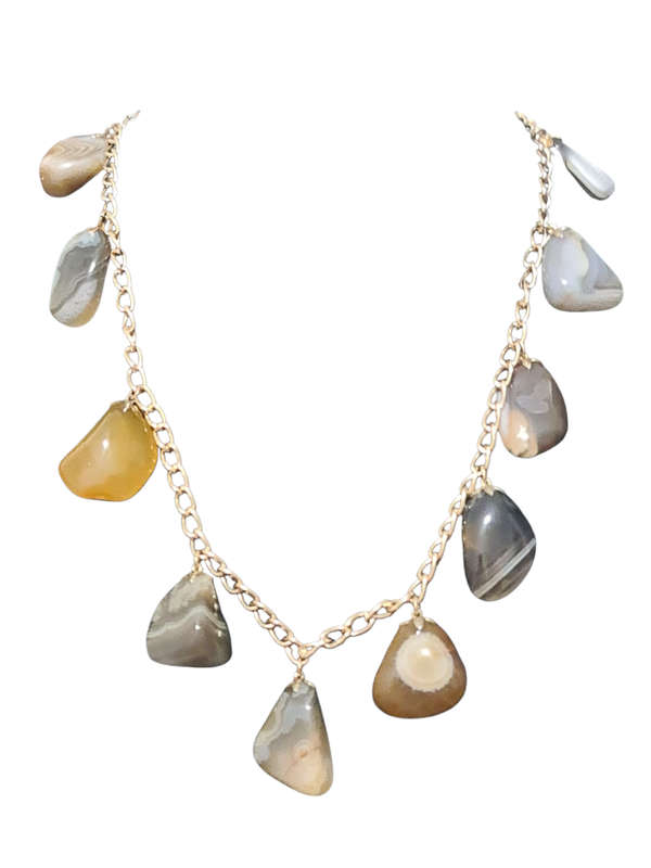 Charm Style Agate Necklace