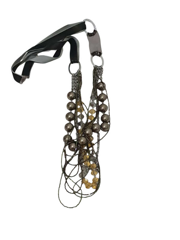 Vintage multi string and velvet necklace
