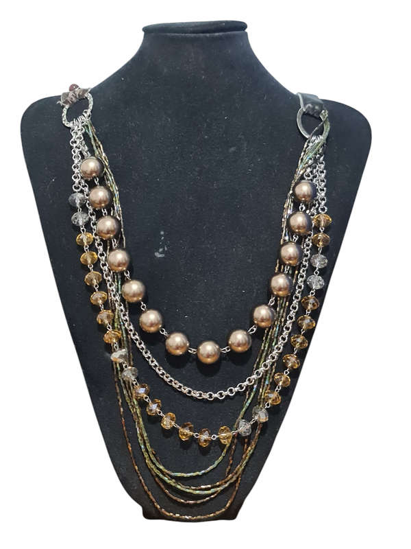 Vintage multi string and velvet necklace
