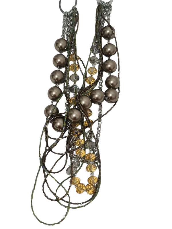 Vintage multi string and velvet necklace