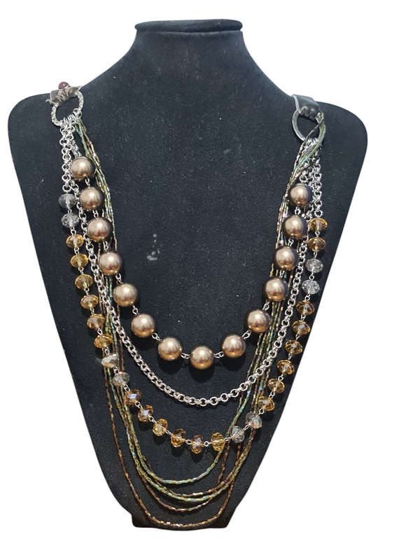 Vintage multi string and velvet necklace