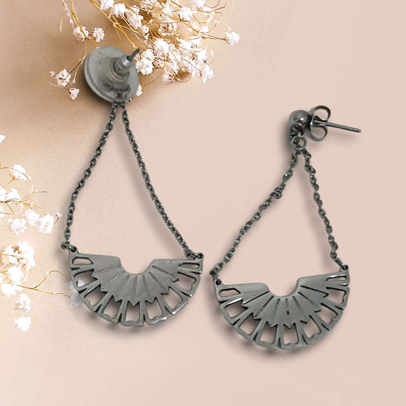 Metal Necklace and Earrings