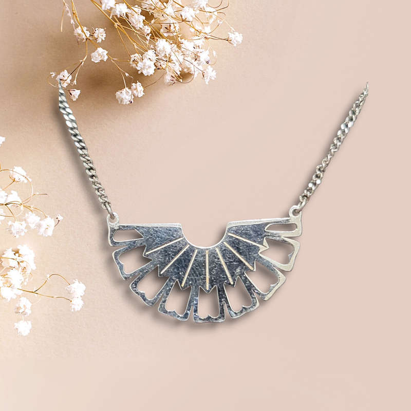 Metal Necklace and Earrings