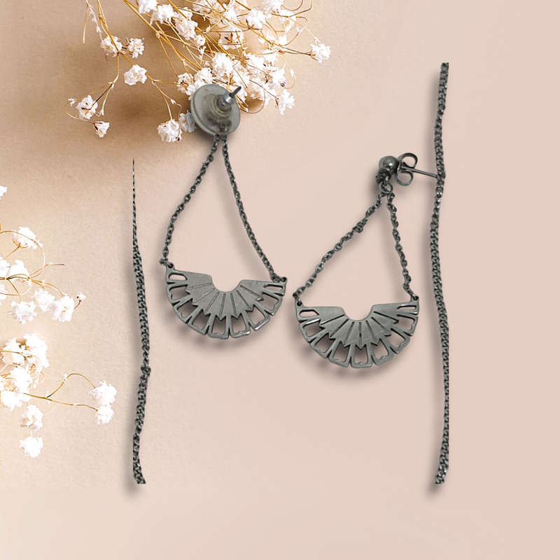 Metal Necklace and Earrings