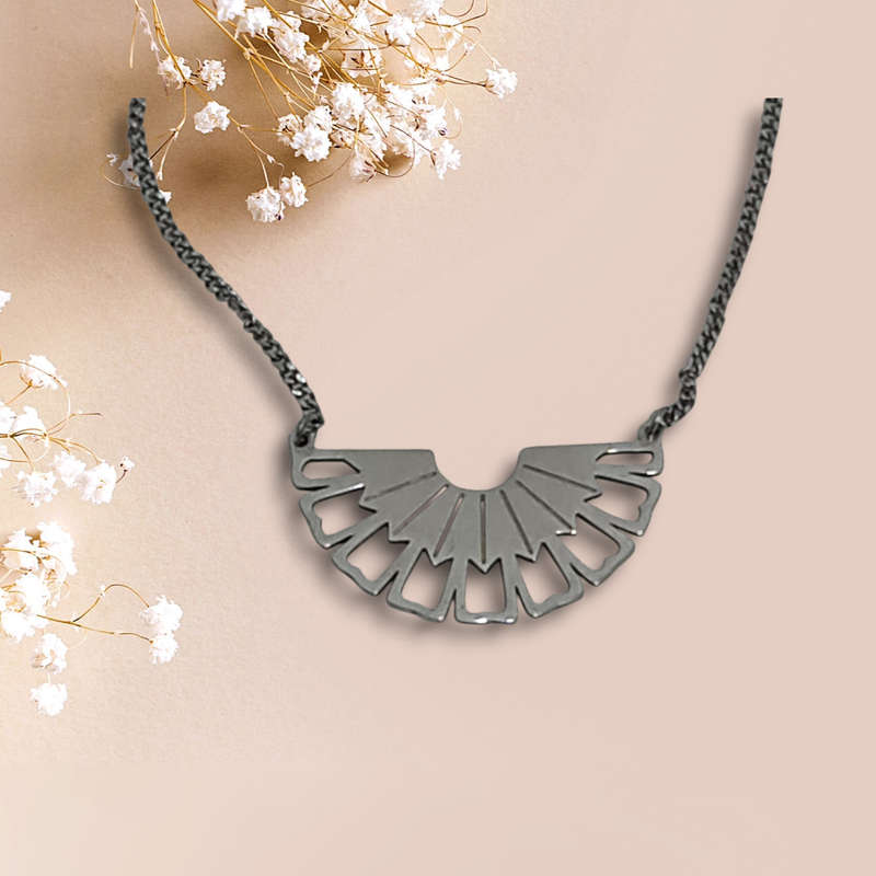 Metal Necklace and Earrings