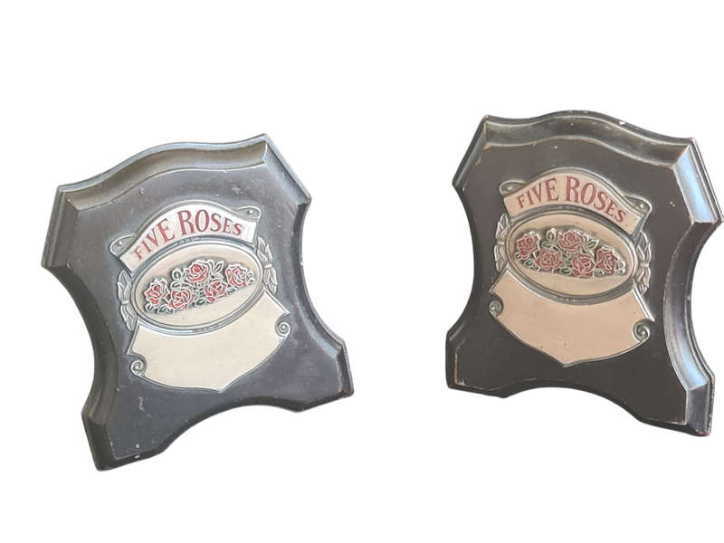 Two 5 Roses Advertising counter signs