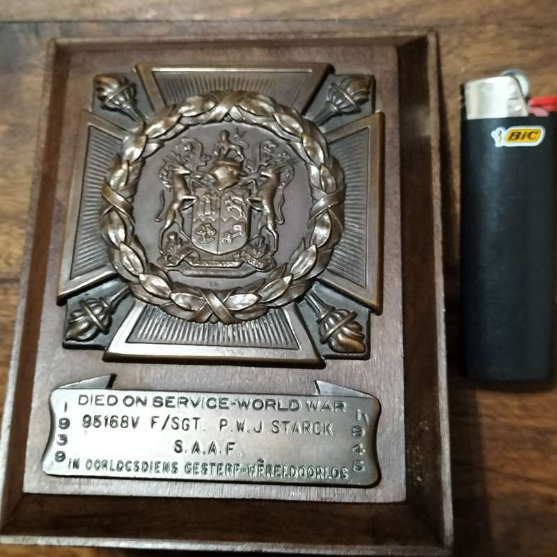 WW2, S. A. AIR FORCE, DEATH PLAQUE.