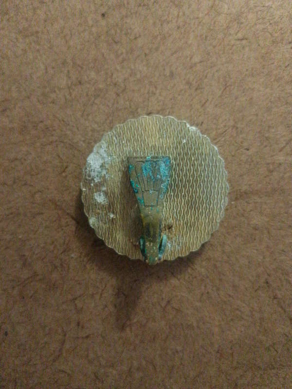Vintage clip on Brooch - Metal & shell