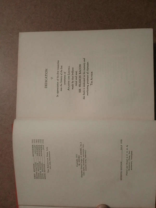 Lemuria The Lost Content of the Pacific ( Rosicrucian Library volume XII )