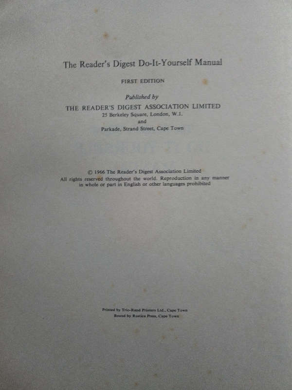 The Reader's Digest - Do it Yourself Manual - first edition 1966