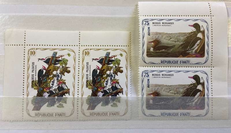 BIRDS - SELECTION of Blocks, pairs, singles mint & CTO - PIGEONS WOODPECKER DUCKS WHOOPING CRANE