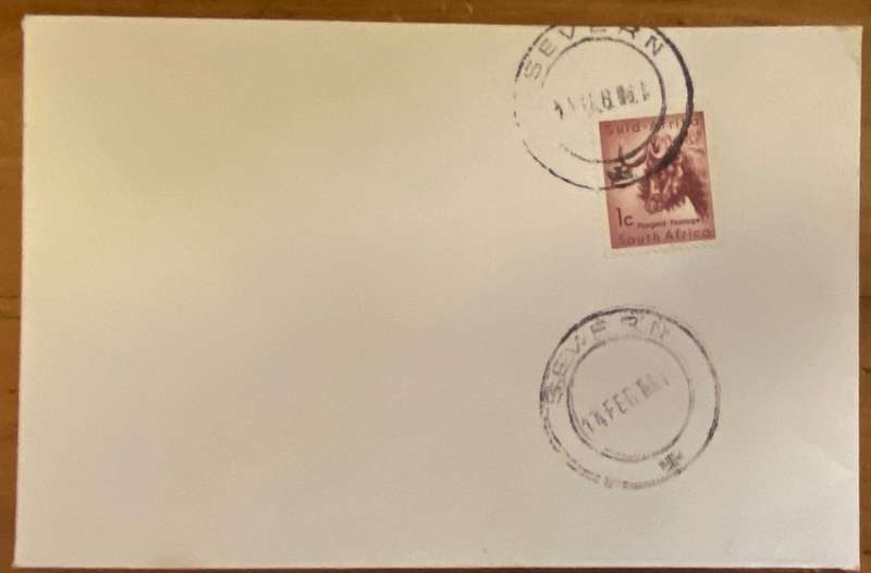 POSTMARKS x 5 - SEVERN - CAPE - 1956-72 - 1st Day cancel of SACC 185 & 188 14th February 1961.