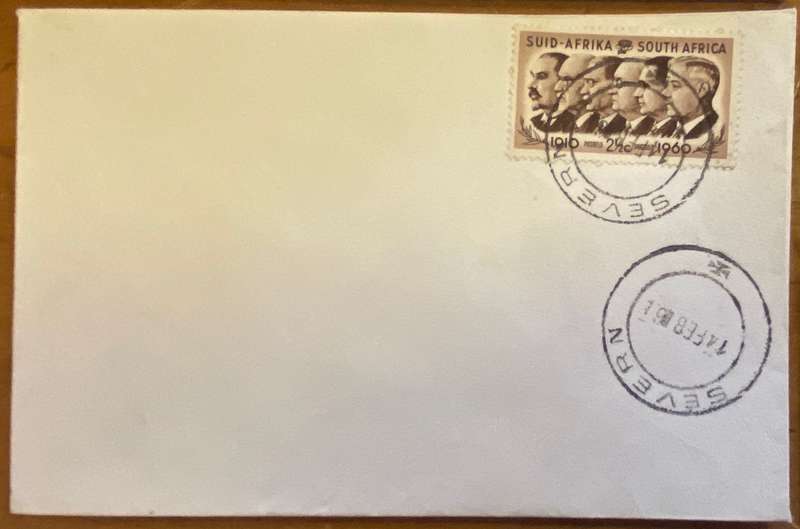 POSTMARKS x 5 - SEVERN - CAPE - 1956-72 - 1st Day cancel of SACC 185 & 188 14th February 1961.