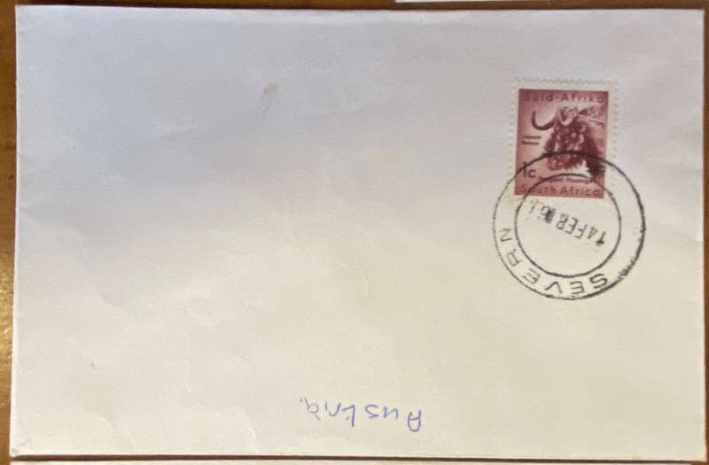 POSTMARKS x 5 - SEVERN - CAPE - 1956-72 - 1st Day cancel of SACC 185 & 188 14th February 1961.