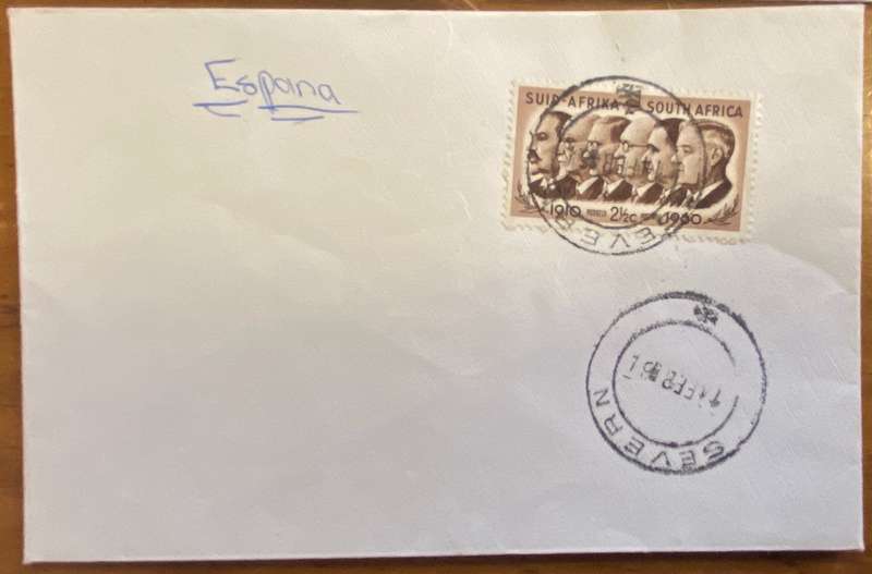 POSTMARKS x 5 - SEVERN - CAPE - 1956-72 - 1st Day cancel of SACC 185 & 188 14th February 1961.