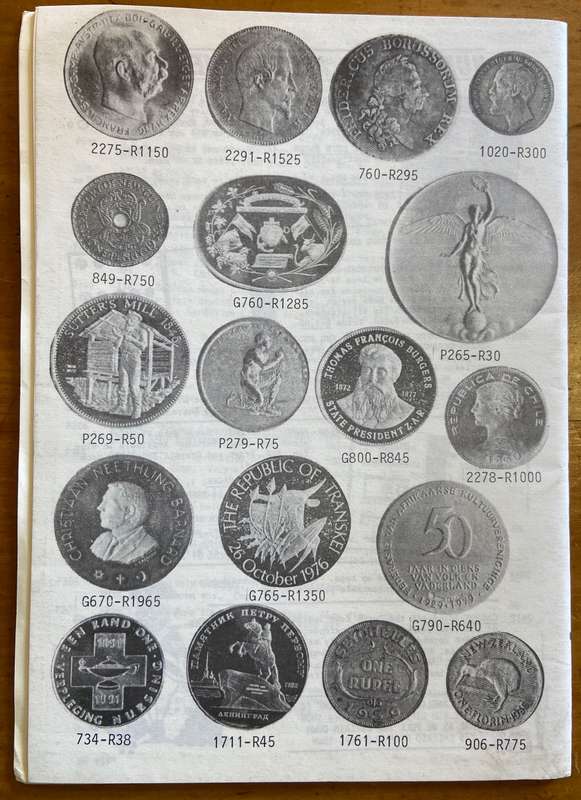 NUMIS AFRICANA - GOOD HOPE COINS - Cape Town - 1991 CATALOGUE No. 12 - 38 pages.
