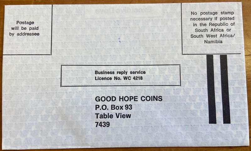 NUMIS AFRICANA - GOOD HOPE COINS - Cape Town - 1991 CATALOGUE No. 12 - 38 pages.