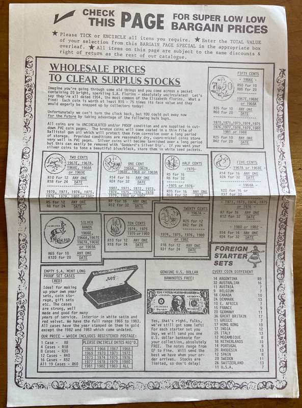 NUMIS AFRICANA - GOOD HOPE COINS - Cape Town - 1991 CATALOGUE No. 12 - 38 pages.
