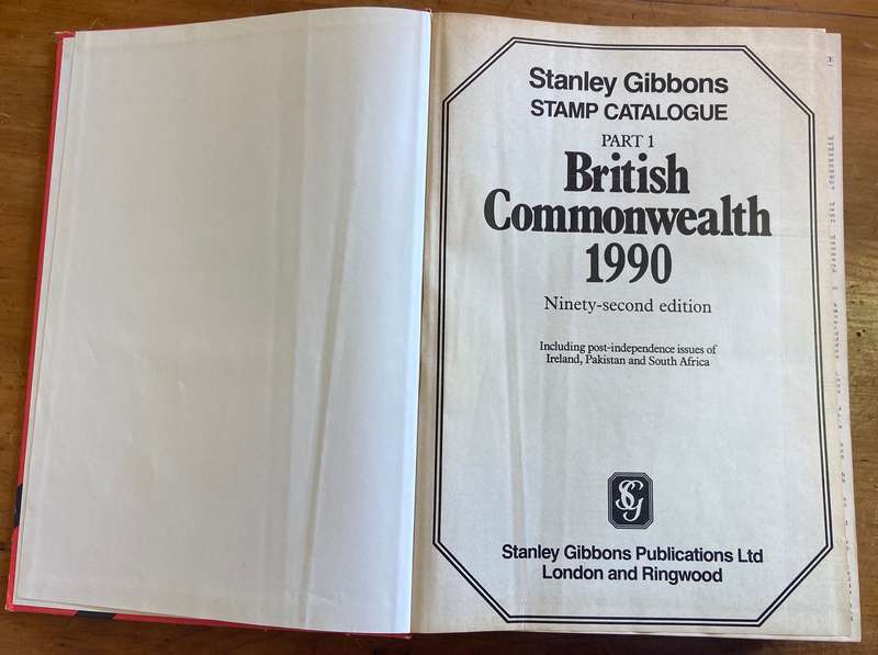 Stanley Gibbons British Commonwealth Stamp Catalogue 1990 - Part 1 - 1074 pages