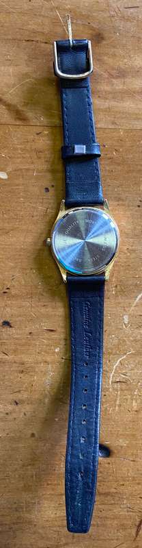 TIME WRIST WATCH - MENS Wristwatch - GENUINE LEATHER STRAP - STAINLESS STEEL BACK - QUALITY MOVEMENT