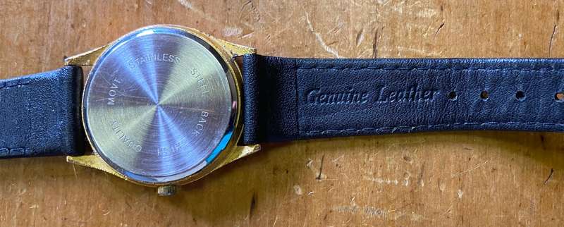 TIME WRIST WATCH - MENS Wristwatch - GENUINE LEATHER STRAP - STAINLESS STEEL BACK - QUALITY MOVEMENT
