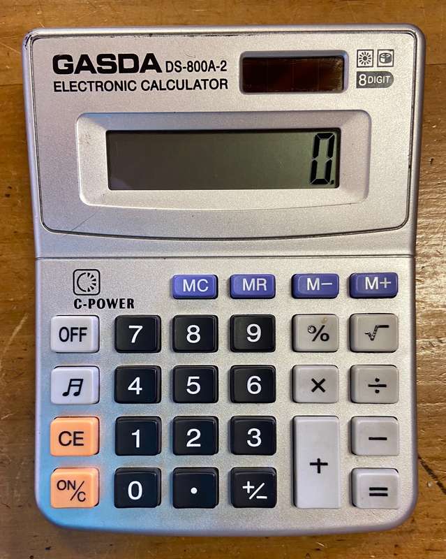 CALCULATOR ELECTRONIC GASDA DS-800A-2 - 8 DIGIT - Good working condition + NEW BATTERIES INCLUDED.