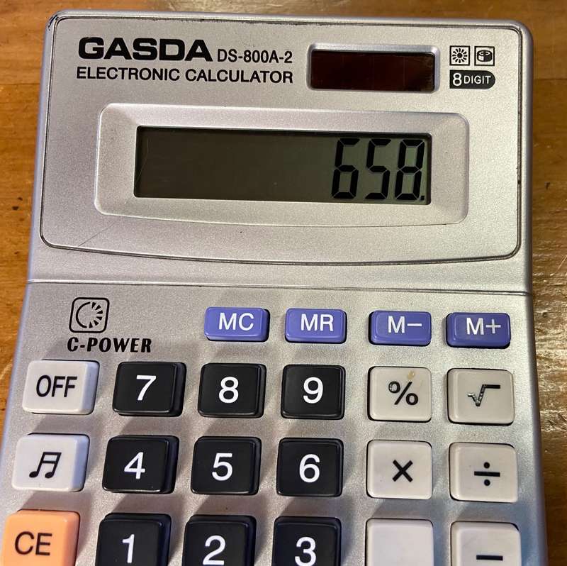 CALCULATOR ELECTRONIC GASDA DS-800A-2 - 8 DIGIT - Good working condition + NEW BATTERIES INCLUDED.