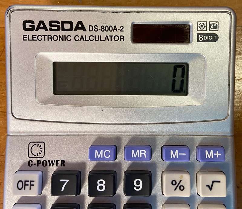CALCULATOR ELECTRONIC GASDA DS-800A-2 - 8 DIGIT - Good working condition + NEW BATTERIES INCLUDED.