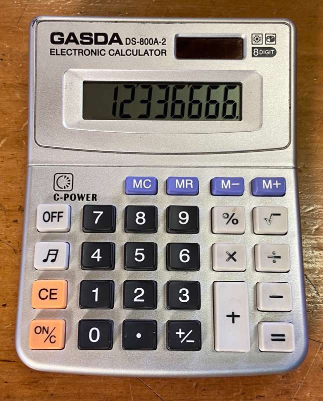 CALCULATOR ELECTRONIC GASDA DS-800A-2 - 8 DIGIT - Good working condition + NEW BATTERIES INCLUDED.