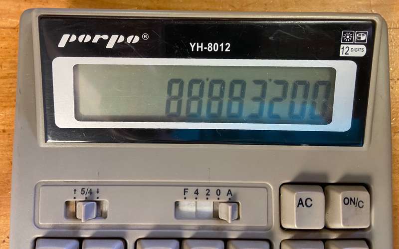CALCULATOR ELECTRONIC PORPO YH-8012 12 DIGITS- Good working condition + NEW BATTERY INCLUDED.