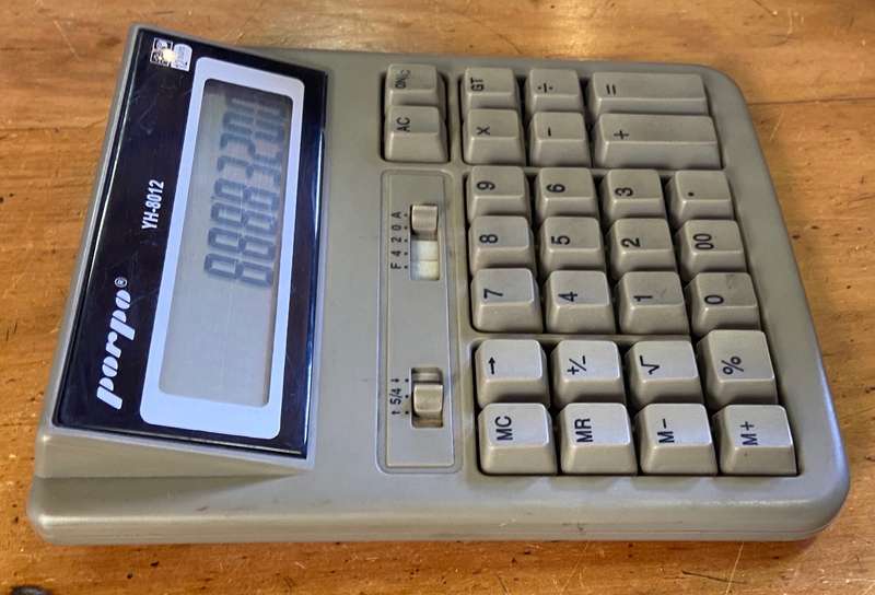 CALCULATOR ELECTRONIC PORPO YH-8012 12 DIGITS- Good working condition + NEW BATTERY INCLUDED.