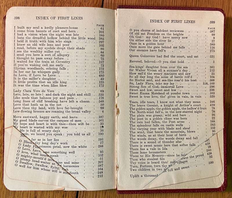 POEMS of ALFRED, LORD TENNYSON 1830-1865 INTRODUCTION BY SIR HERBERT WARREN "THE WORLD'S CLASSICS"