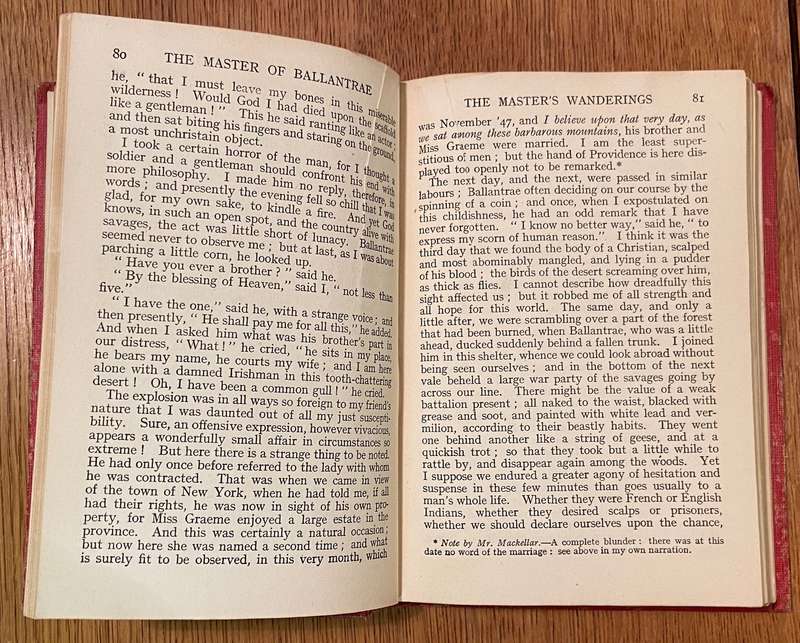 THE MASTER OF BALLANTRAE - A WINTER'S TALE by ROBERT LOUIS STEVENSON - T. NELSON & SONS