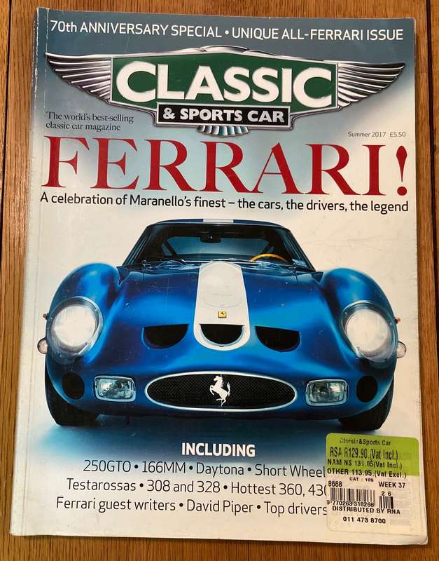 CLASSIC & SPORTS CAR - MAGAZINE - 70th ANNIVERSARY SPECIAL - UNIQUE ALL FERRARI ISSUE - 2017.