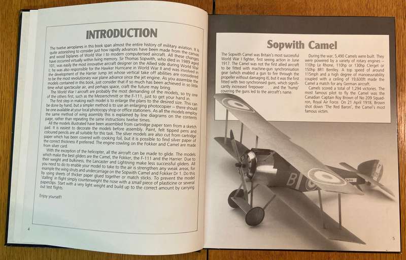MAKING PAPER WARPLANES - DAVID HAWCOCK - 1st EDITION 1989 - DAVID & CHARLES LONDON.