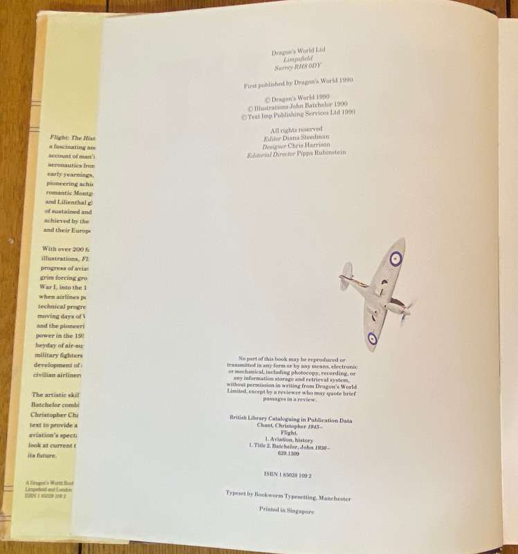 FLIGHT - THE HISTORY OF AVIATION - JOHN BATCHELOR - CHRIS CHANT - 1st EDITION 1991 - AEROPLANES.....