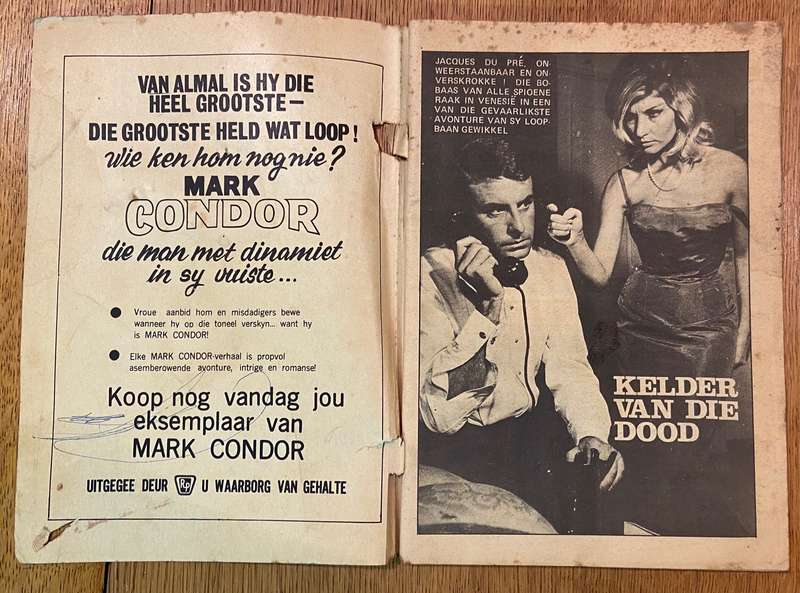 JACQUES DU PRE - KELDER VAN DIE DOOD - NO. 1 - ! RARE ! - Republikeinse Publikasies - Mobeni, Natal