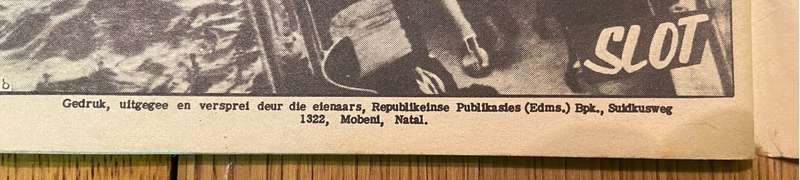 JACQUES DU PRE - KELDER VAN DIE DOOD - NO. 1 - ! RARE ! - Republikeinse Publikasies - Mobeni, Natal