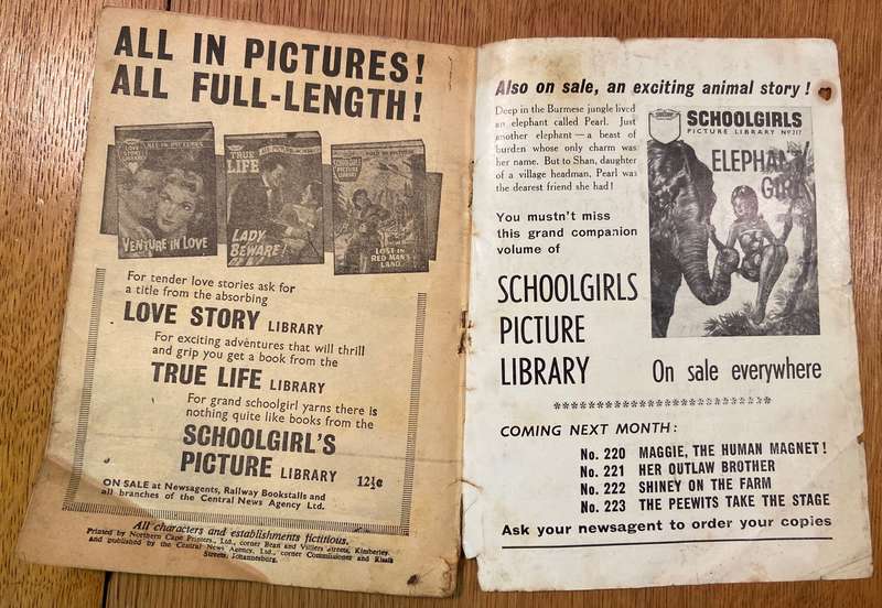 A FLEETWAY LIBRARY - No. 216 - SCHOOLGIRLS PICTURE LIBRARY - THE ROLLING STONES IN SPAIN