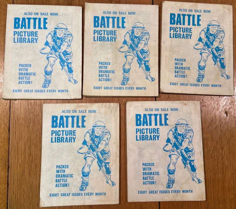 WAR PICTURE LIBRARY COMICS x 5 - Numbers 1650, 1656, 1672, 1673, 1694.