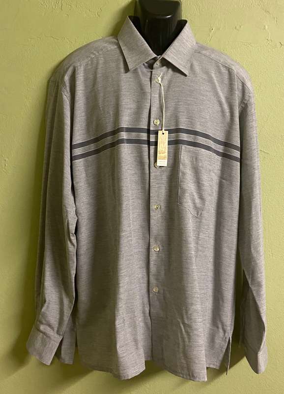 SHIRT - GREY - SMART CASUAL - FORMAL - LONG SLEEVE ITALIAN DESIGNER - ITALY - CRIVER - BRAND NEW!