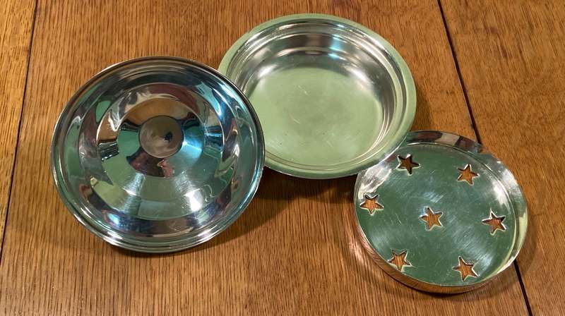 SPC Silver Plated A1 Butterdish with star liner  VINTAGE  Makers name & Symbols  lovely piece!