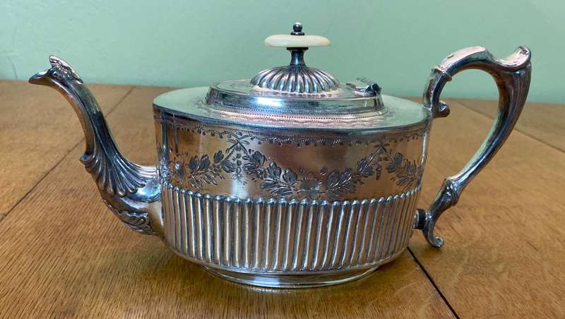 Silver Plated Victorian Teapot Large