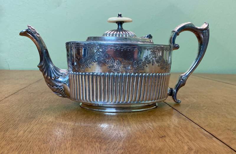 Silver Plated Victorian Teapot Large