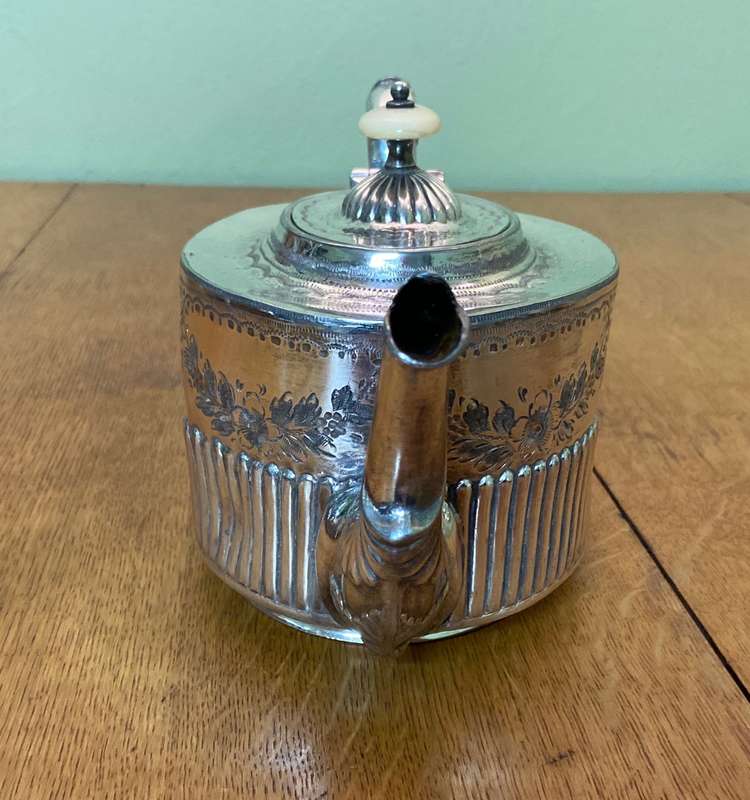 Silver Plated Victorian Teapot Large