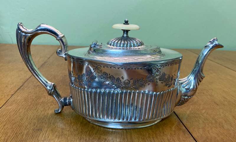 Silver Plated Victorian Teapot Large