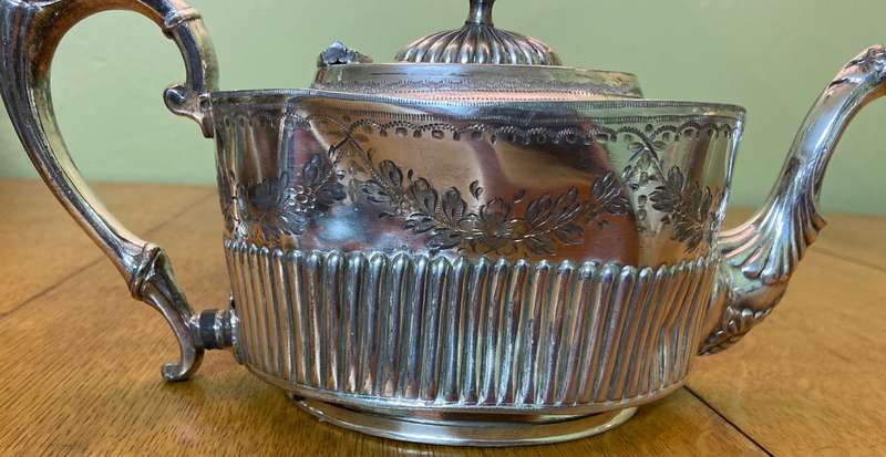 Silver Plated Victorian Teapot Large