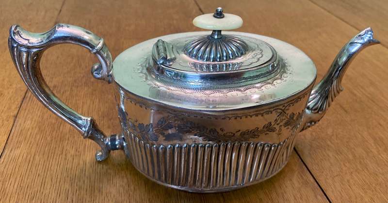 Silver Plated Victorian Teapot Large