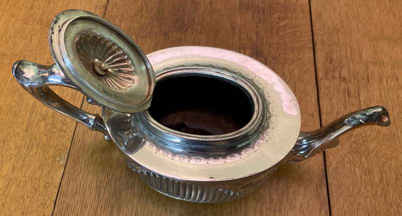 Silver Plated Victorian Teapot Large